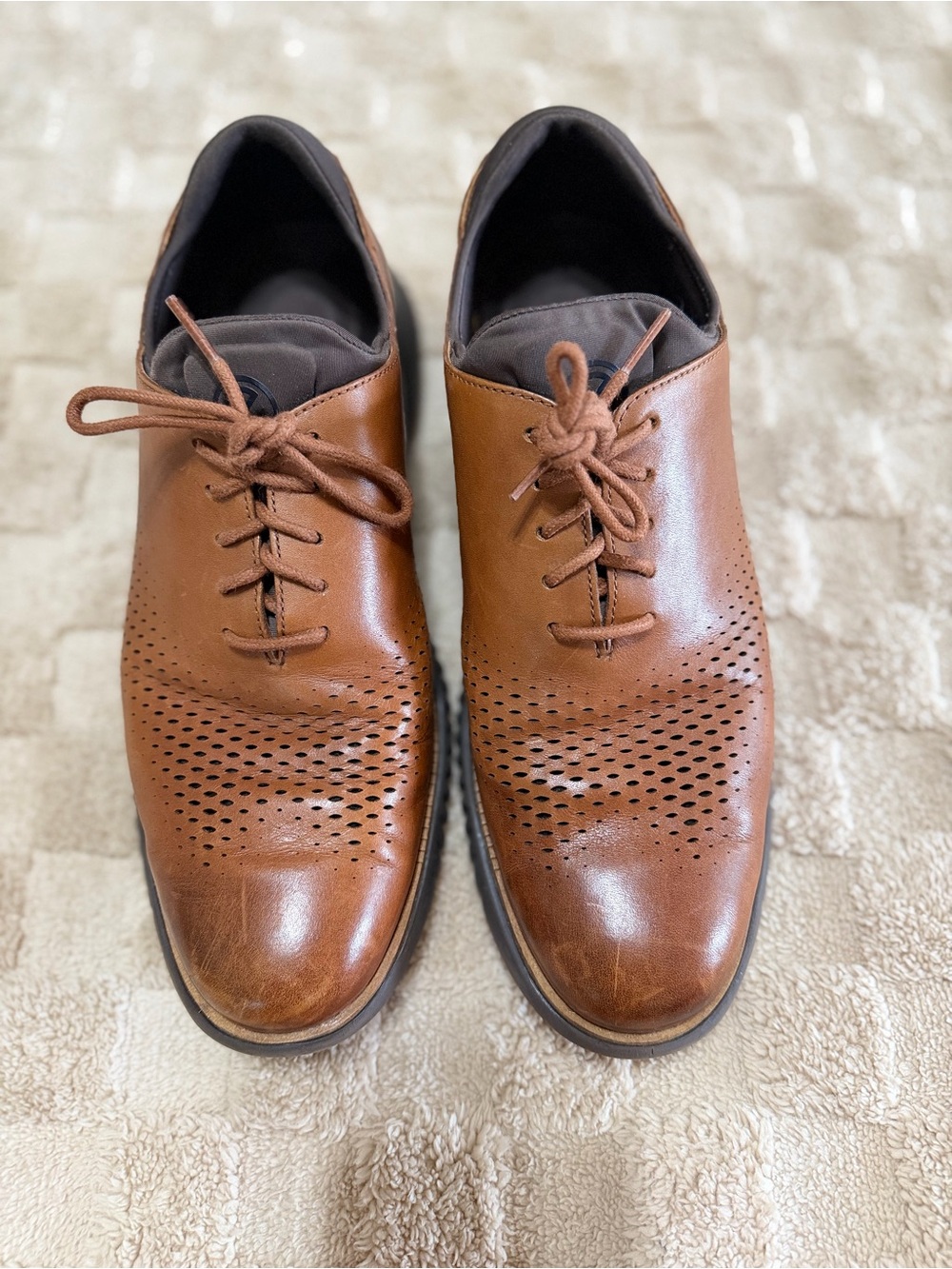 Cole Haan ØriginalGrand Men’s 10M Brown Leather Wingtip Oxford Shoes